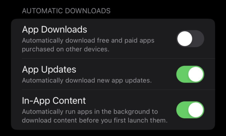 App Store Settings - In-App Content